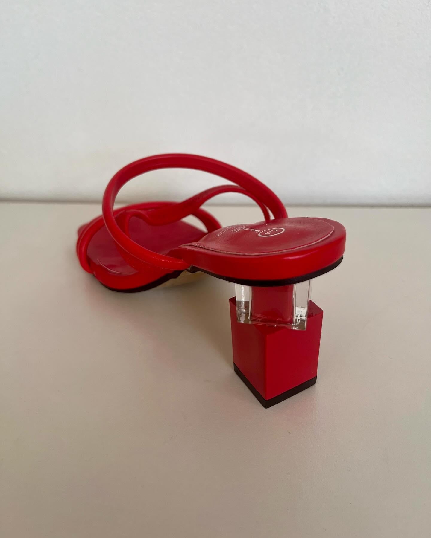 Red Block Heel