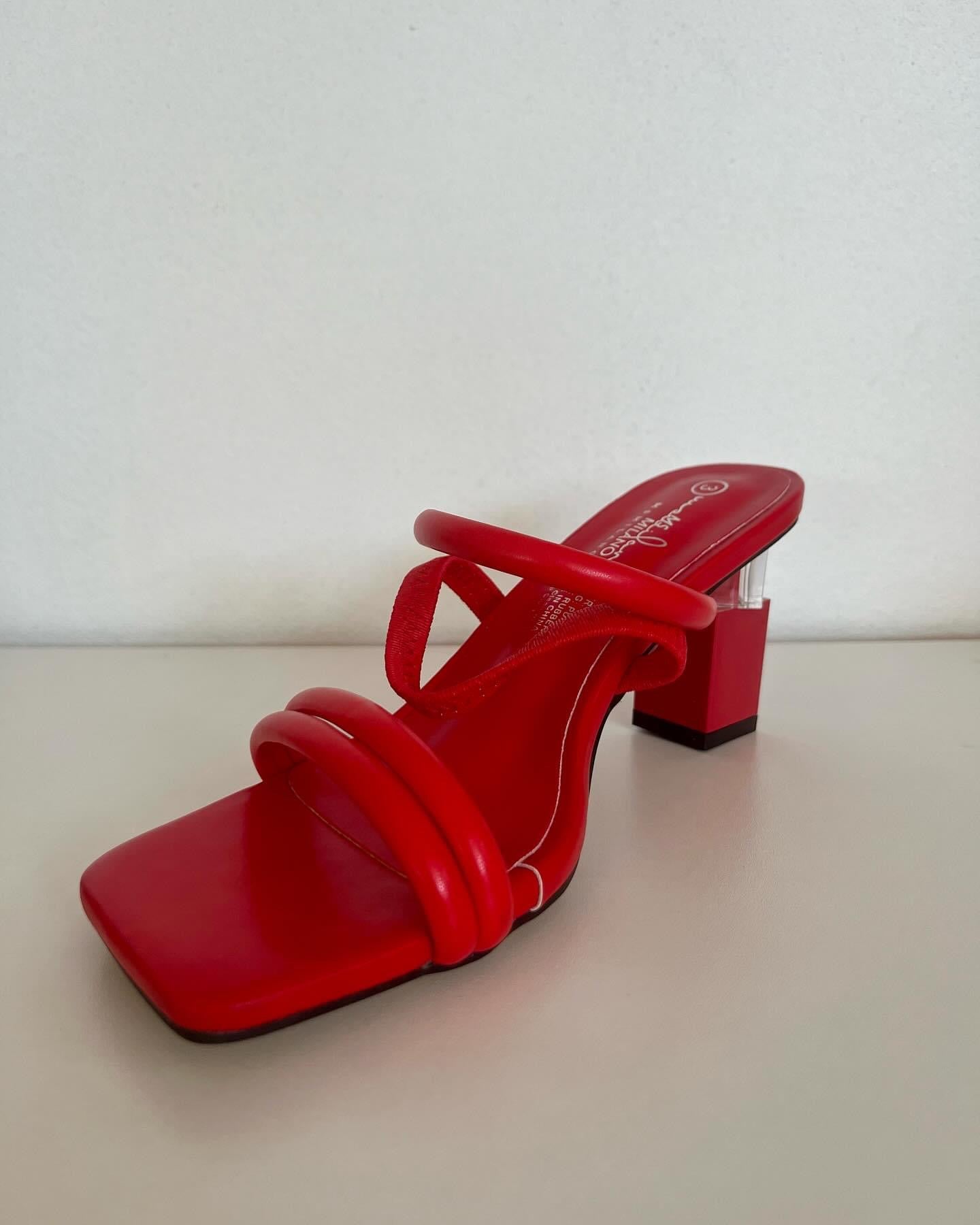 Red Block Heel