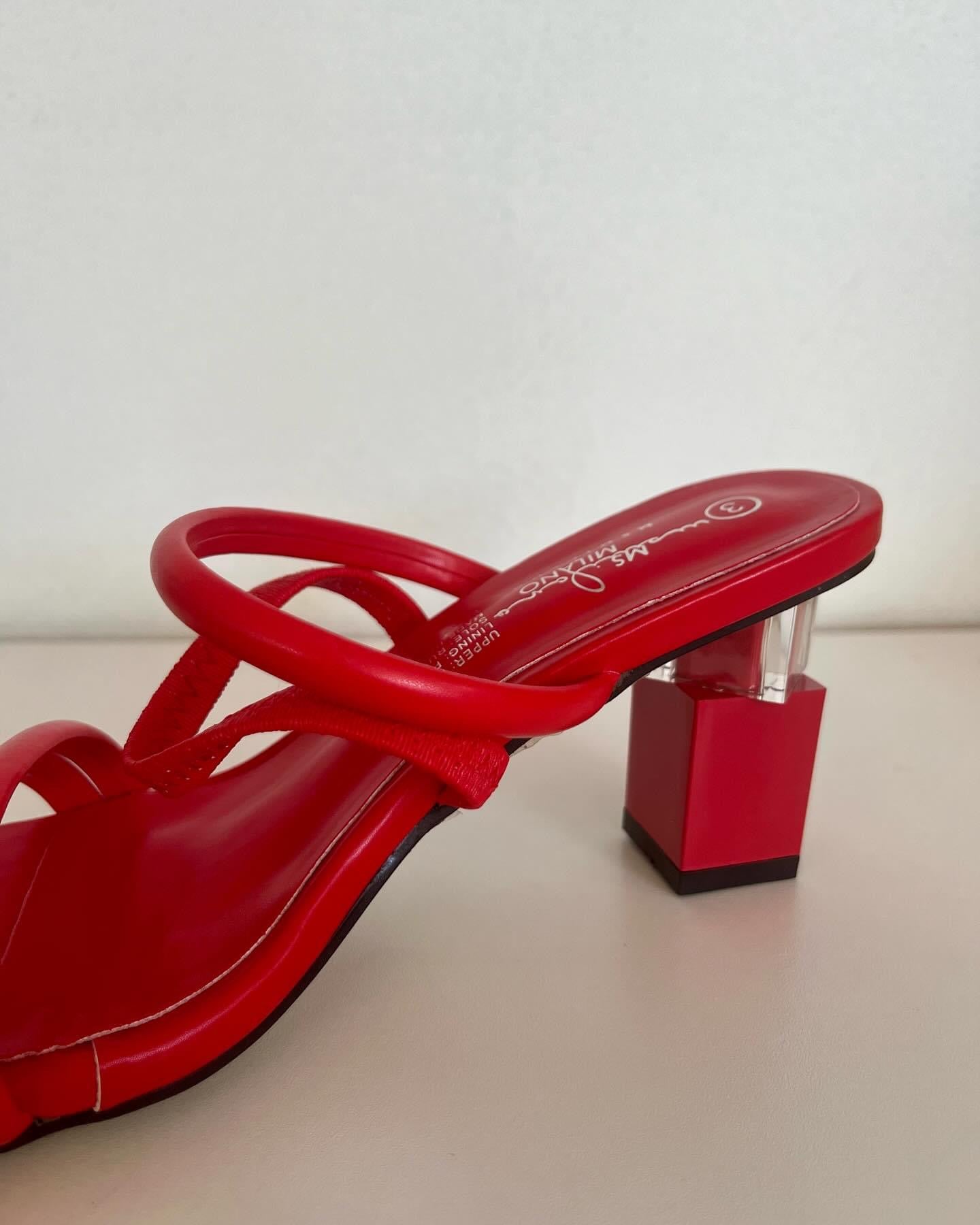 Red Block Heel