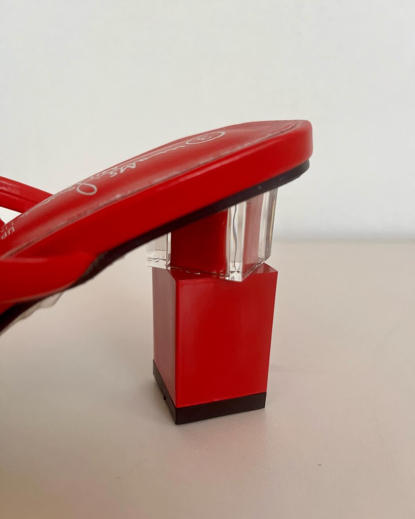 Red Block Heel