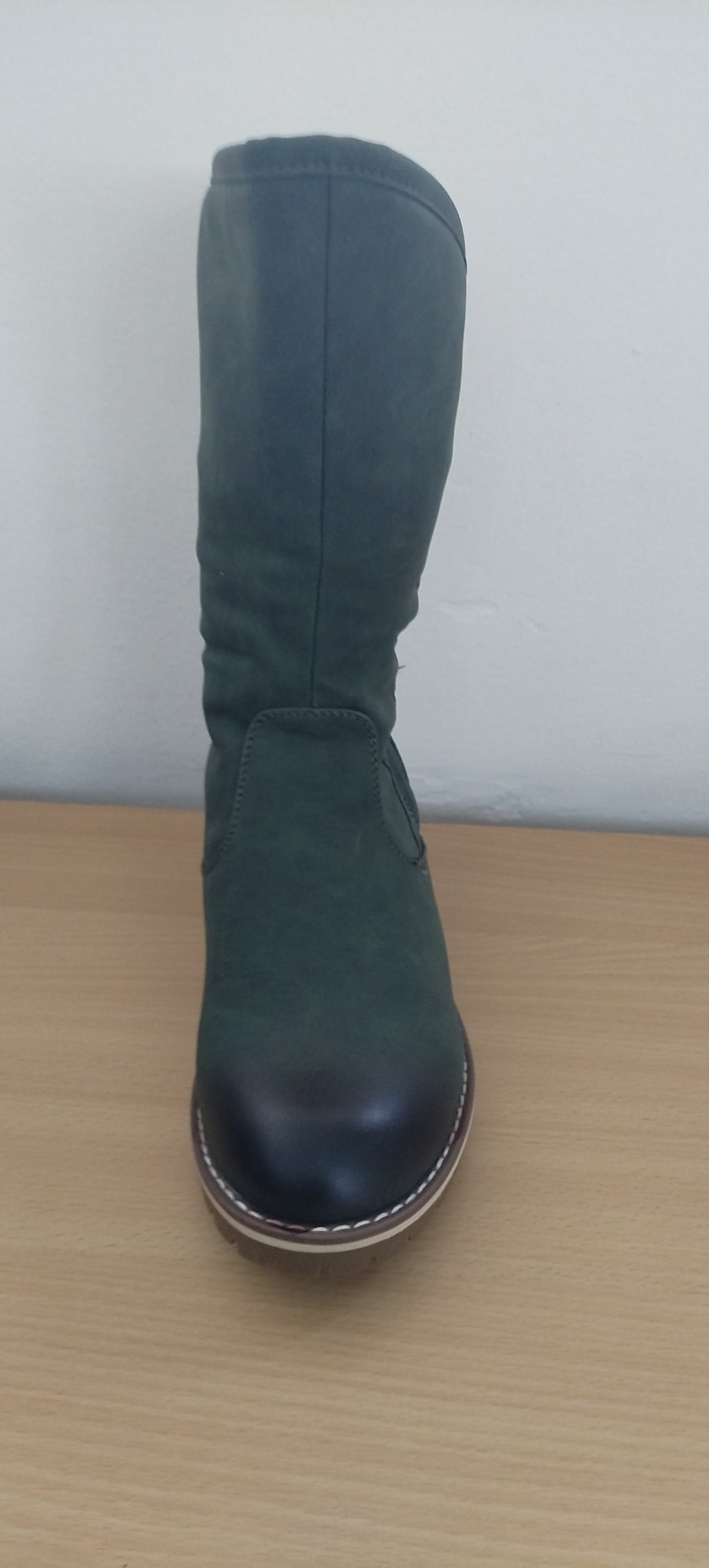 Olive Green Fur Short Boots