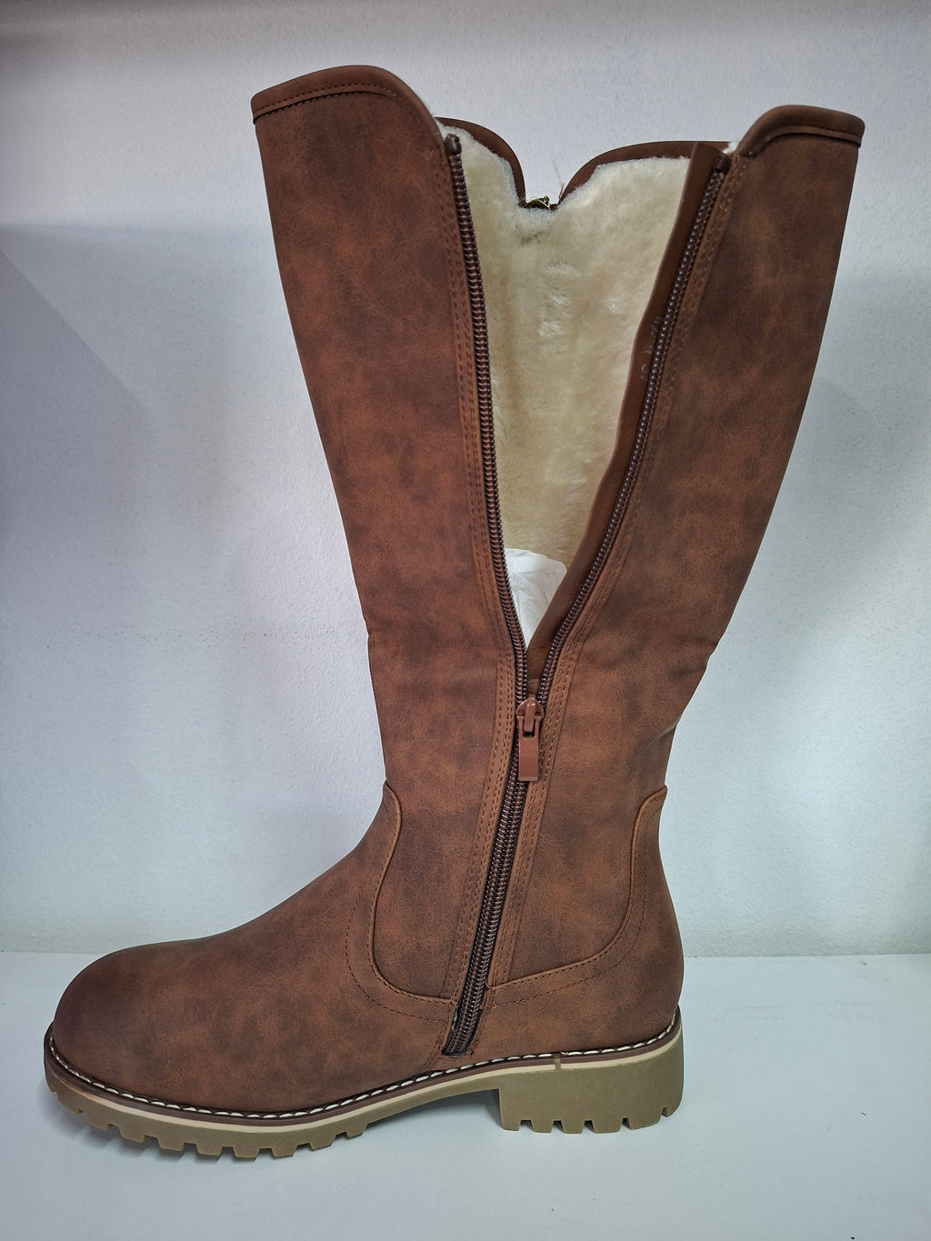 Brown Long Fur Boot