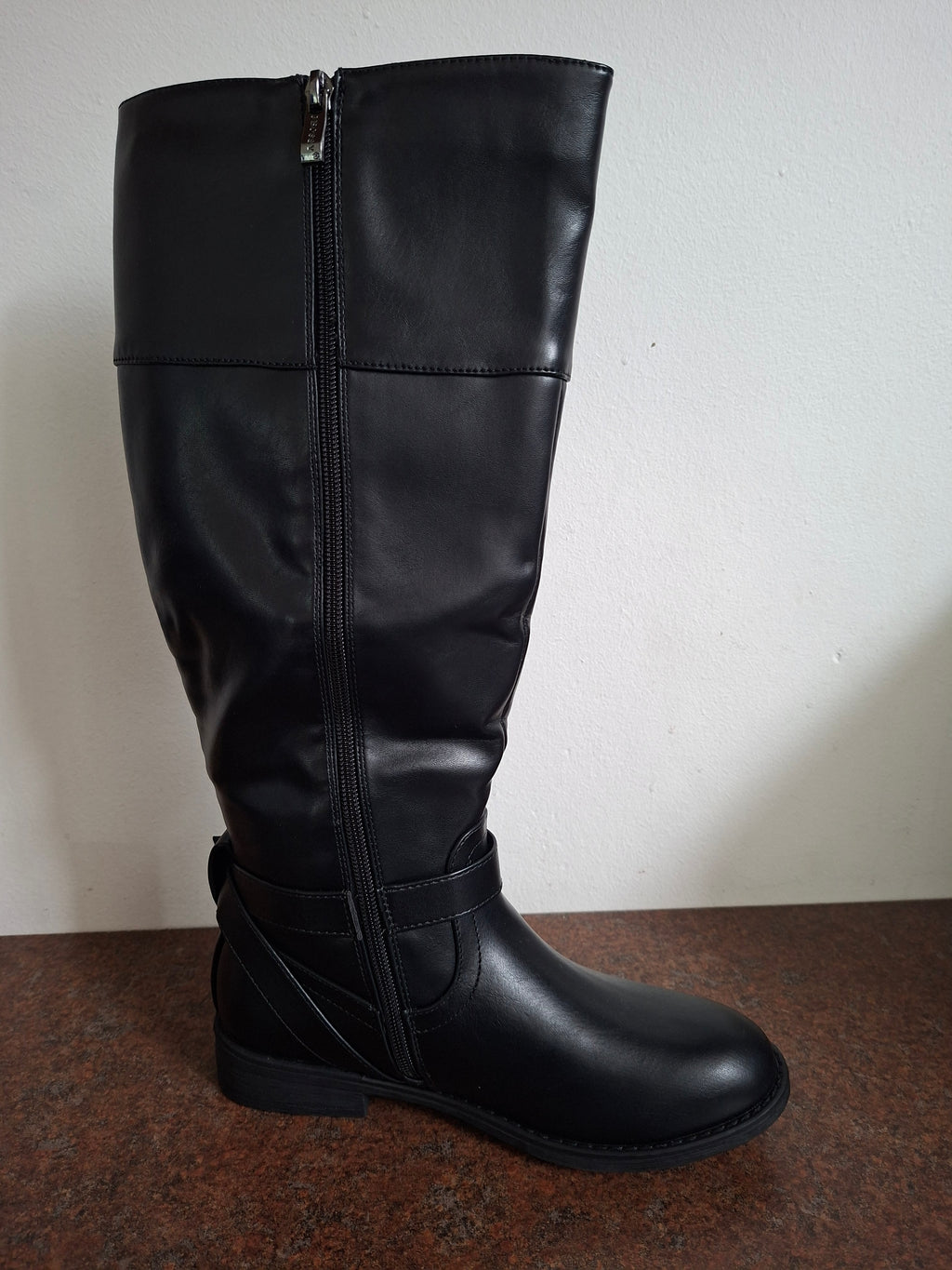 Flat Heel Black Boot