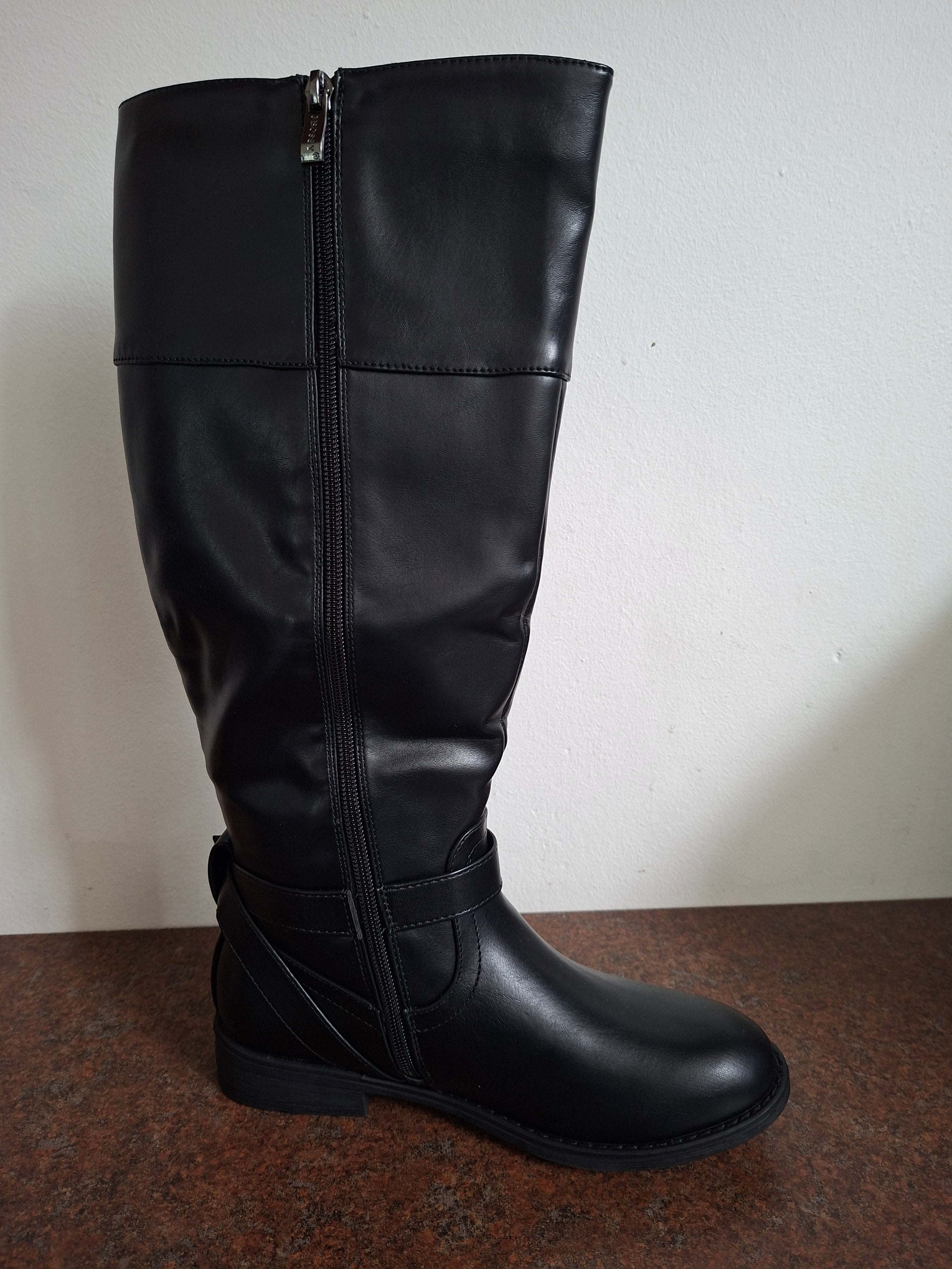 Flat Heel Black Boot
