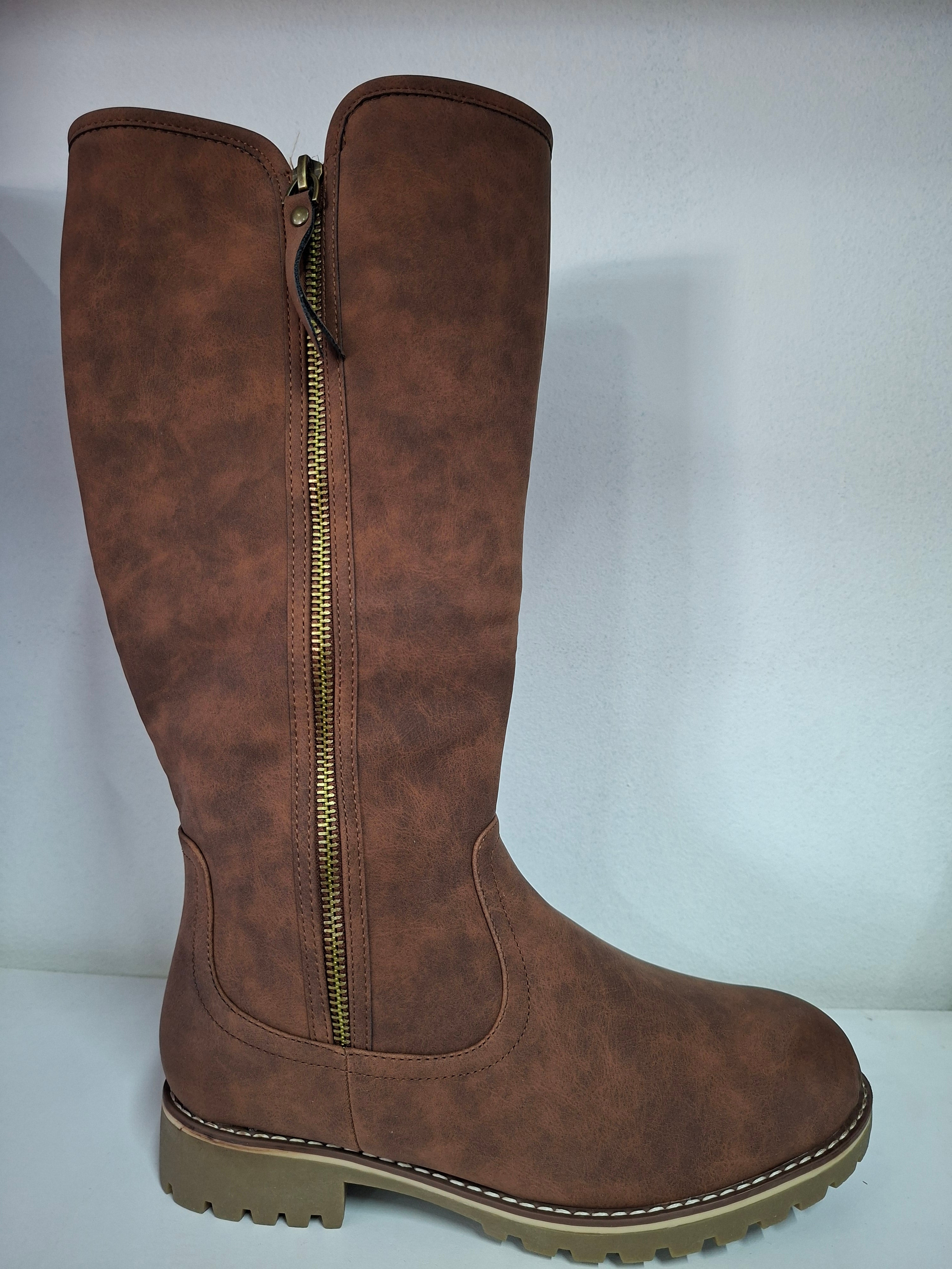 Brown Long Fur Boot