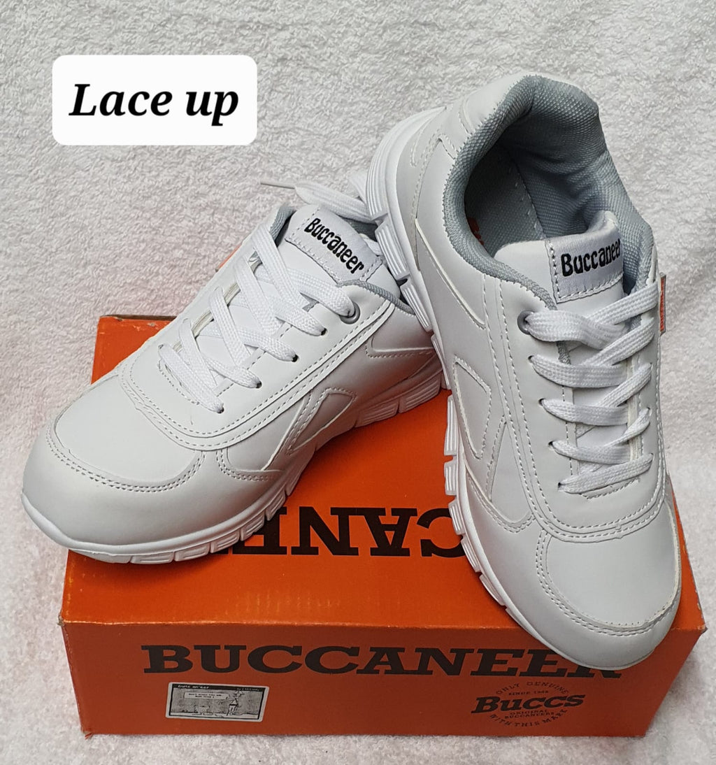 Buccaneer Velcro Youth White Sneakers