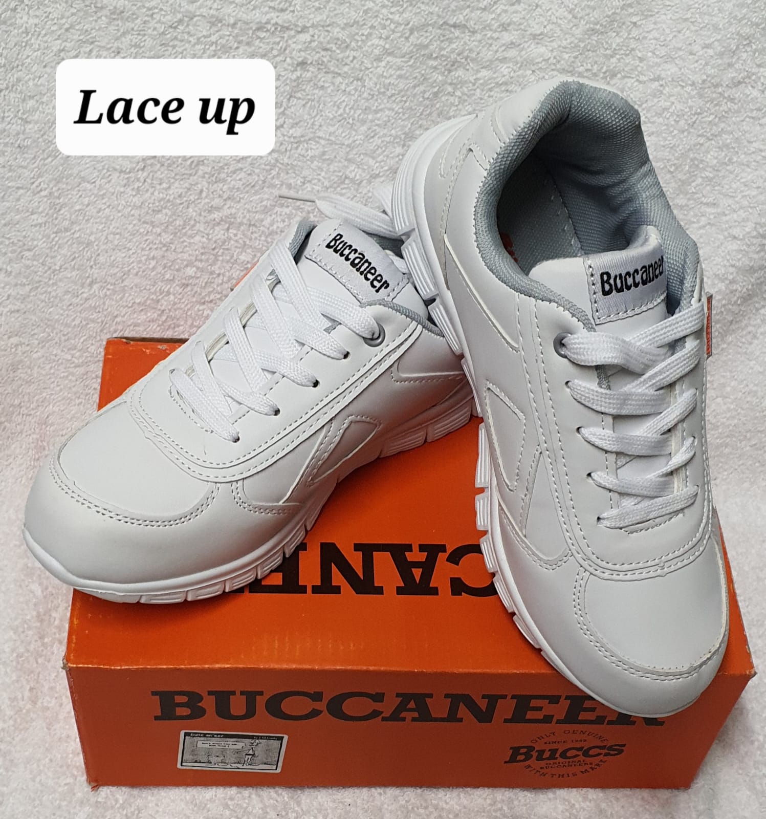 Buccaneer Velcro Youth White Sneakers