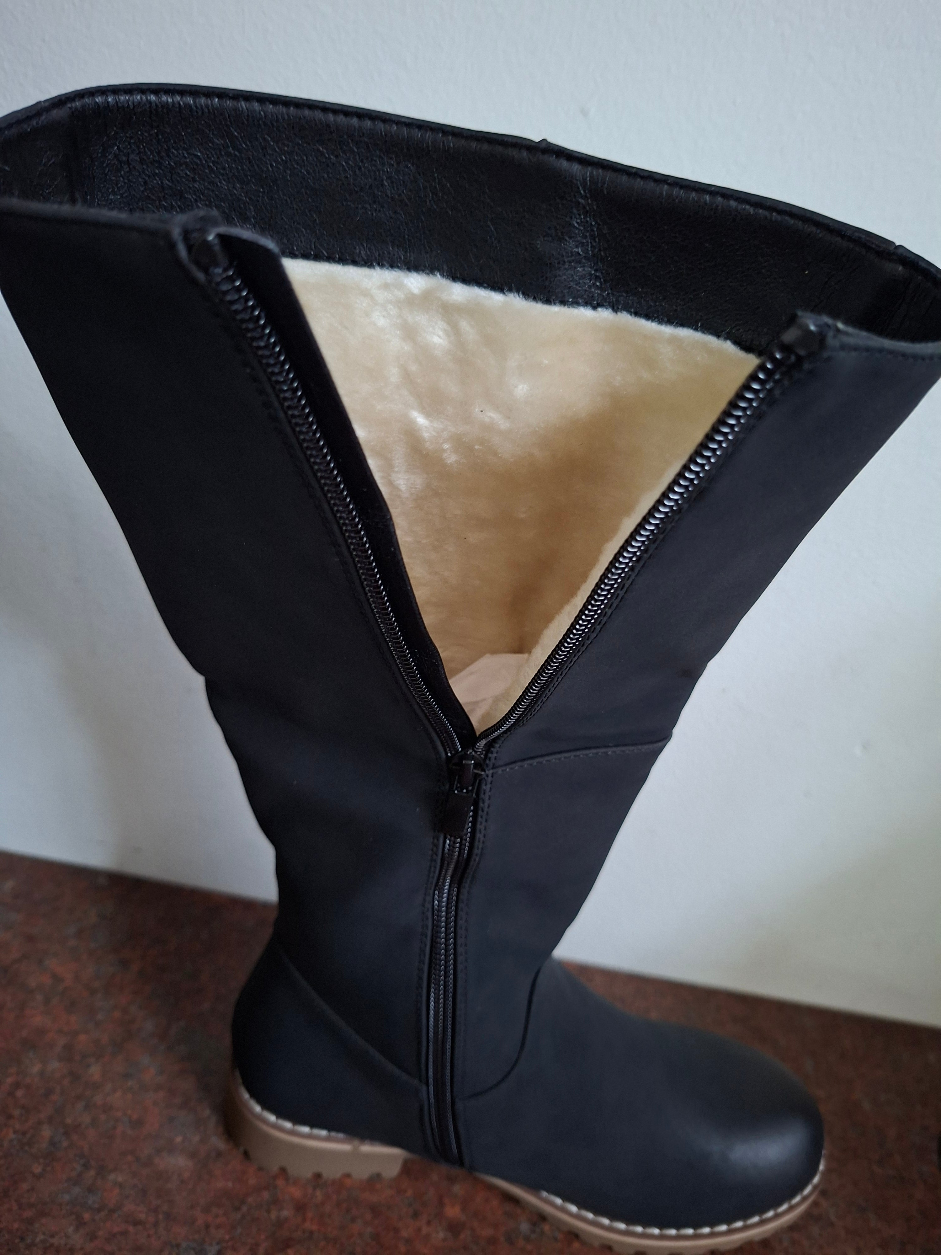 Black Long Fur Boot #WZ-3