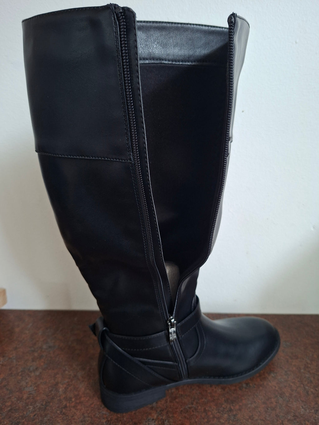 Flat Heel Black Boot