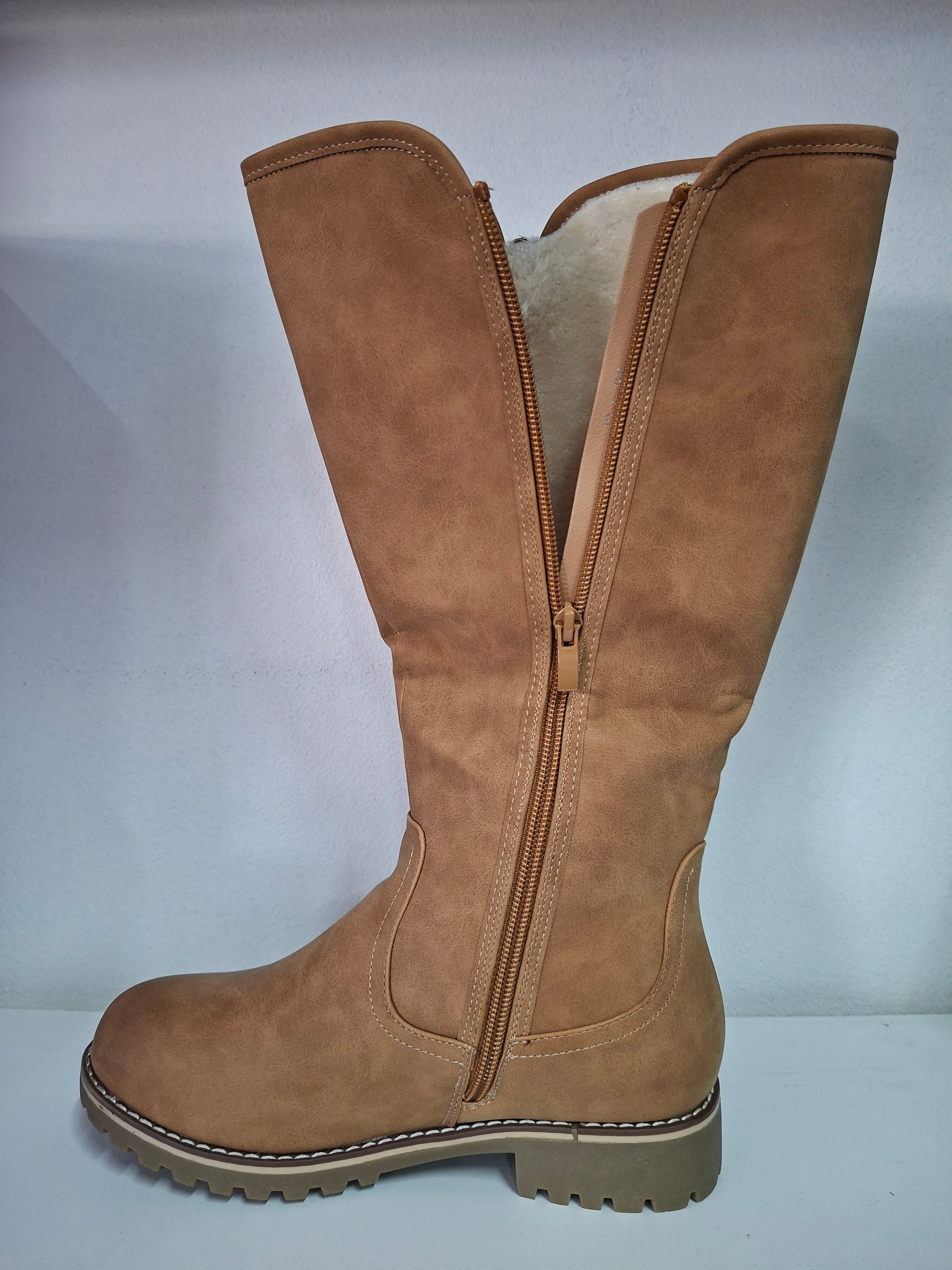Tan Long Fur Boot