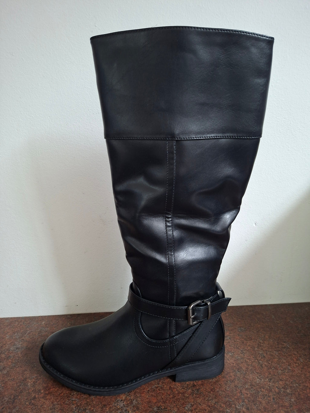 Flat Heel Black Boot